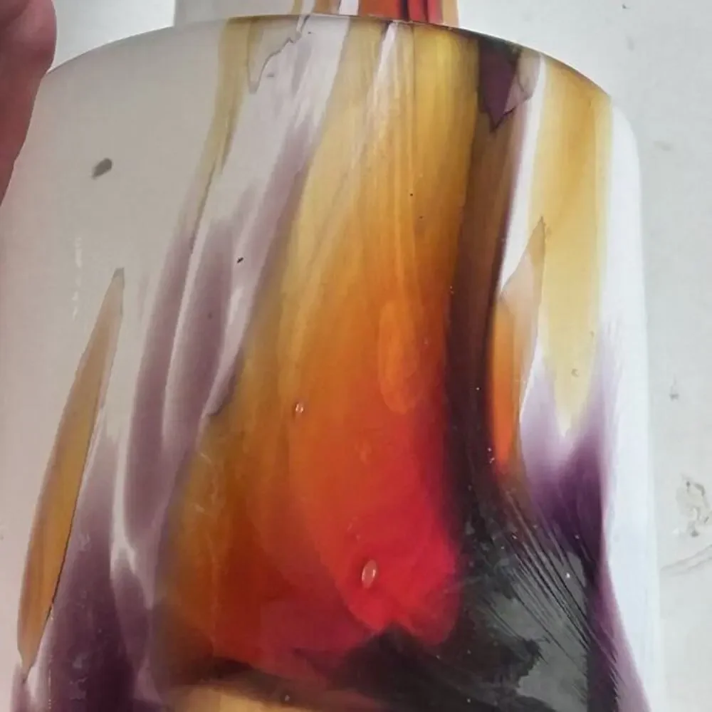 Vintage Denmark‎ Art Glass Vase CASCADE PER LUTKEN Holmegaard signed MCM